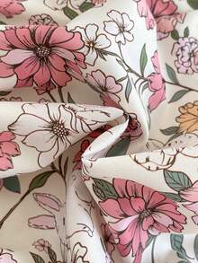 Vintaside Kids Baby Girl Casual Floral Print Peter Pan Collar Dress - Multicolor - View 5