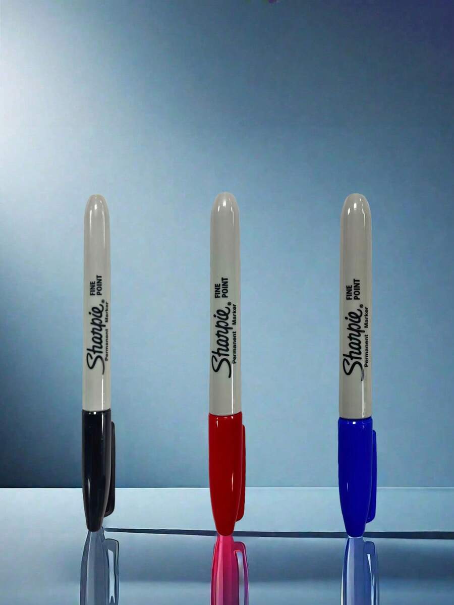 3Pcs/9Pcs -Friendly Fine-Tipped Permanent Marker, Smudge-Proof And Waterproof, Suitable For Accurate Writing On Various Surfaces Back To School - Multicolor - View 1
