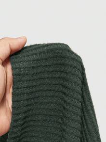 ROMWE Kawaii Áo thun nữ tay lỡ phối ren chéo vai họa tiết bánh quế tương phản mùa thu - xanh quân đội - Xem 5