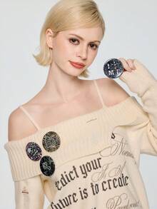 ROMWE Anime Rhinestone Cross, Skull, Bat, Leopard, Snake, Spider Web Brooch Pins, Suitable For Brazilian Carnival, Halloween, Day Of The Dead, Goth Style Accessories