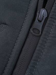 Manfinity Homme Áo khoác nỉ dài tay có mũ màu trơn dành cho nam, áo khoác mùa đông nam, áo khoác giữ ấm cho nam, áo khoác ngoài nam. - Xám - Xem 5
