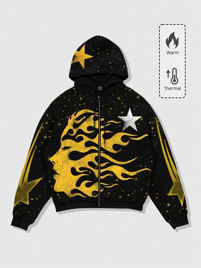 Street Life sweat-shirt à capuche décontracté pour hommes avec imprimé de personnage, automne/hiver