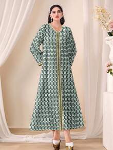 Al Najma Casual Modest Arabic Style Dress, Suitable For Summer - Multicolor - View 4