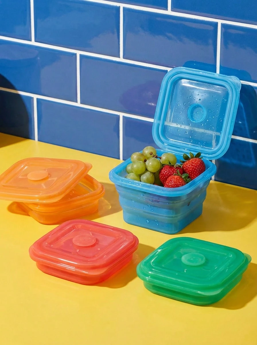 Joivida 便携场景版：可折叠硅胶碗 - 旅行、露营和婴儿喂养的理想之选 | 轻便防漏 - 彩色 - 查看 1