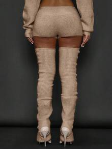 MUSERA Women Sweater Co-Ords Evening Party Elegant Spring - Apricot - View 4