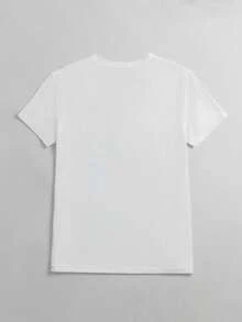 Maglietta casual a maniche corte con scollo a V e stampa floreale per donna