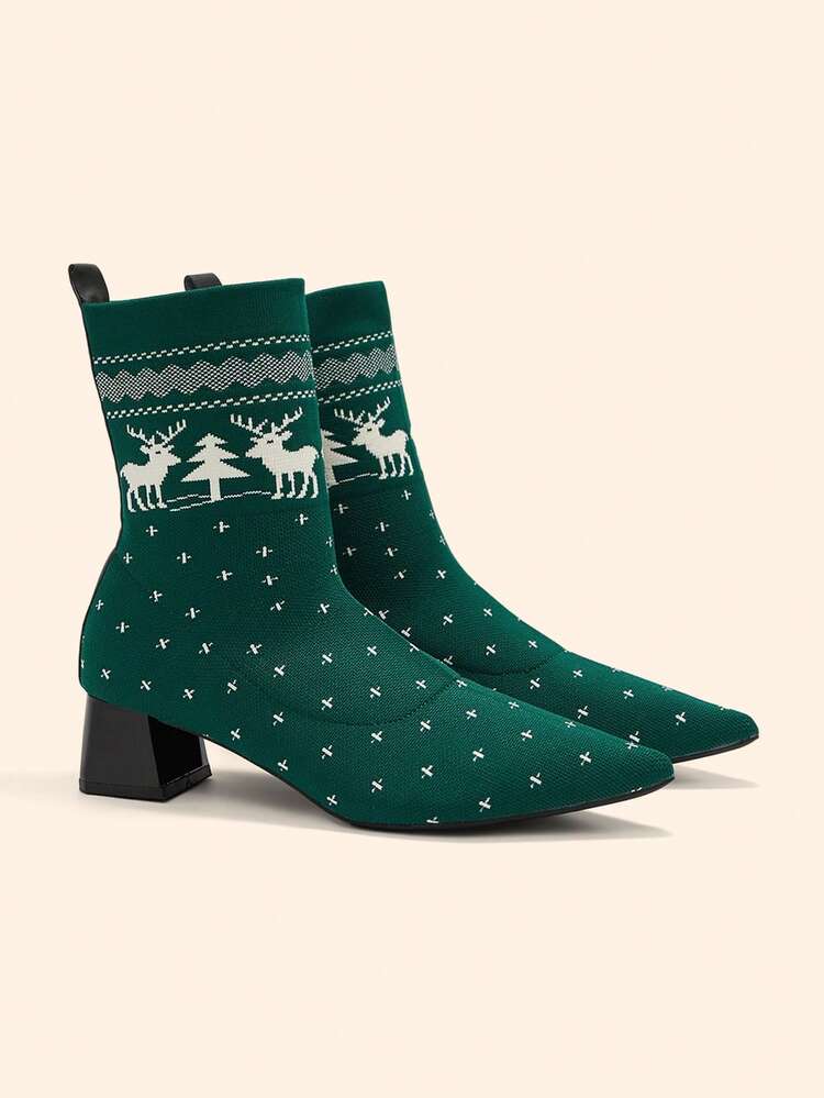 CUCCOO BASICS Casual Minimalist Daily Pointed Toe Chunky Heel Women Ankle Boots For Christmas