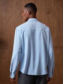 AKNOTIC 男士天蓝色休闲时尚衬衫，舒适百搭，适合聚会和派对等场合。 - 藍色 - 查看 7