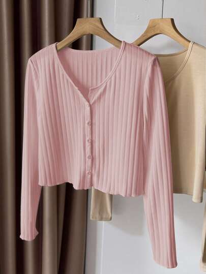 Airaco Women's Solid Color Single-Breasted Casual Lightweight Knit Cardigan