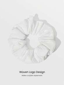 Dây buộc tóc dệt logo chống nước GlowScrunch chần bông thích hợp cho hoạt động ngoài trời hàng ngày vào mùa thu đông - trắng - Xem 3