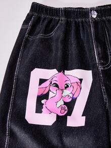 SHEIN Sparklyn Quần ống rộng dáng casual dành cho bé gái tuổi teen, có cạp chun điều chỉnh được, in họa tiết, chất liệu vải dệt, kiểu dáng thoải mái và các họa tiết, chữ viết theo phong cách graffiti. Phù hợp cho thời trang đường phố và mặc hàng ngày, thích hợp cho mọi mùa, đặc biệt là mùa xuân và mùa thu. - Nhiều màu - Xem 6