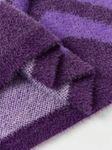 EASEVO Manfinity Brand - Men's Short Sleeve Half Chest Turndown Collar Sweater, Loose & Casual Knit Shirt Men S Resort Wear Men Buttoned Knitted Polo - Purple - View 8