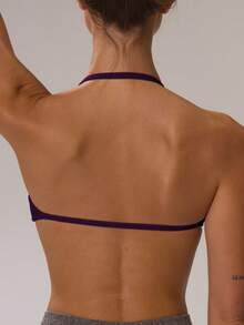 Musera Sport Sport Ruched Halterneck Sports Bra Mixed Colour 3 Multipack Set Casual Active Workout Gym Fall Autumn Back To School - Purple - View 3