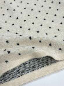 Franclia 女士优雅蝴蝶结毛衣波点半裙两件套，秋冬款 - 杏色 - 查看 6