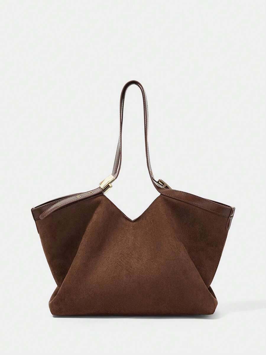 SHECARRY FASHIONABLE VERSATILE CASUAL LARGE CAPACITY WOMEN HANDBAG - Coffee - View 1