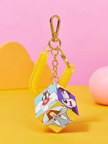 LOONEY TUNES X SHEIN Rotatable Metal Keychain - Multicolor - View 1