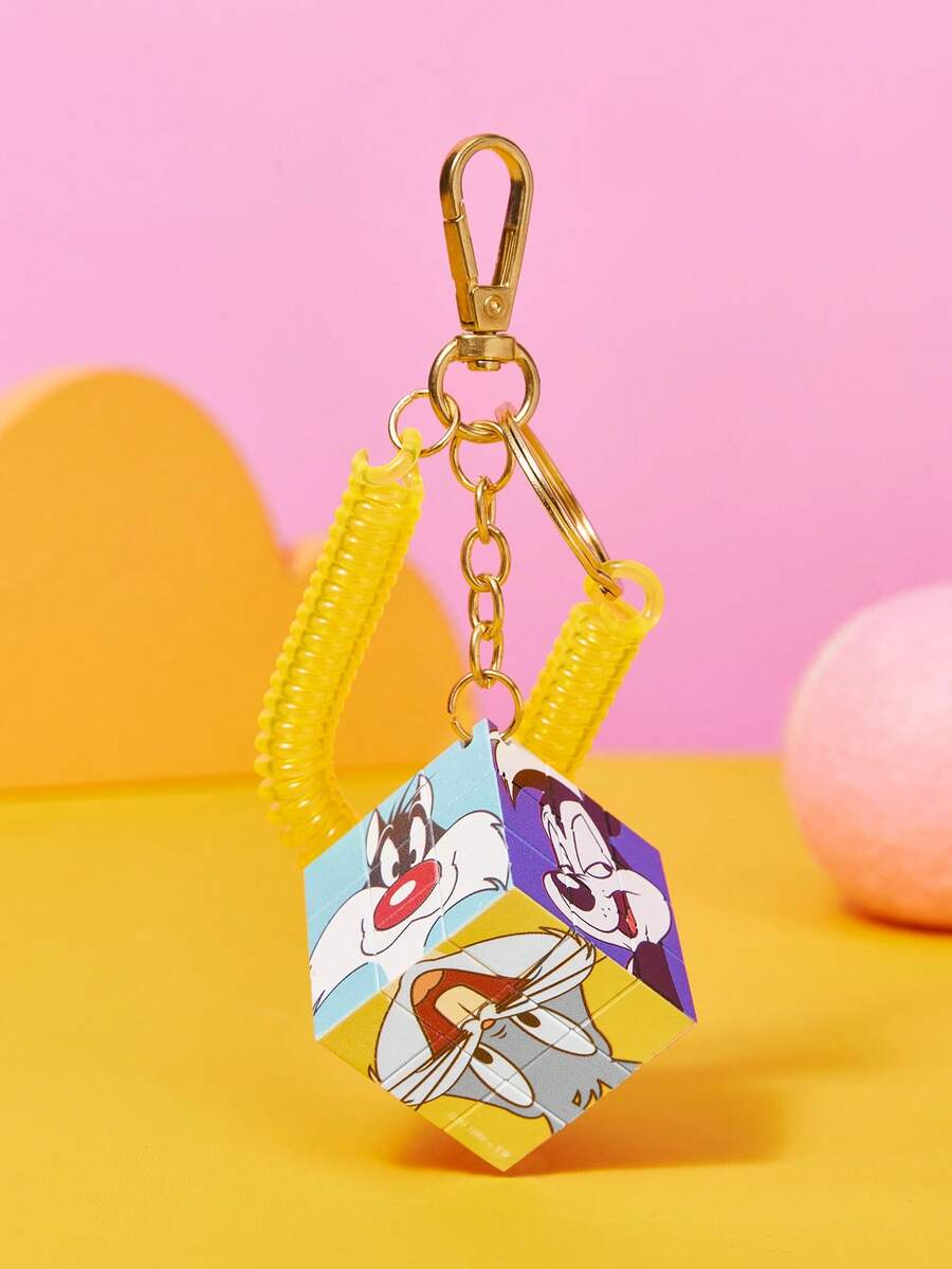 LOONEY TUNES X SHEIN Rotatable Metal Keychain - Multicolor - View 1