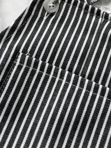 Playful Pals 男婴休闲条纹背带裤及长袖圆领上衣套装，秋冬季