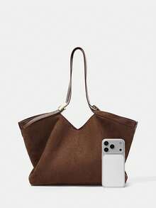 SHECARRY FASHIONABLE VERSATILE CASUAL LARGE CAPACITY WOMEN HANDBAG - Coffee - View 3