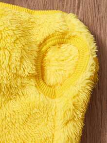 PETSIN 1 Atuendo para mascotas con estilo japonés e coreano Ins, aislamiento de peluche, color amarillo limón, ropa para perros y gatos, chaleco bordado de oso de peluche, se puede quitar - Amarillo - Ver 3