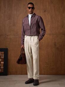 AKNOTIC 男士休闲百搭裤，商务正装裤 - 杏色 - 查看 3