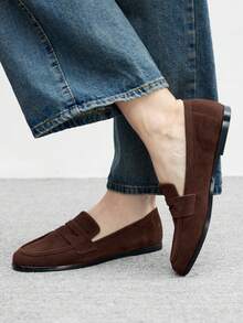 CUCCOO BIZCHIC Women's Fashion Versatile Commuting Casual Loafers Flats - Coffee Brown - View 1