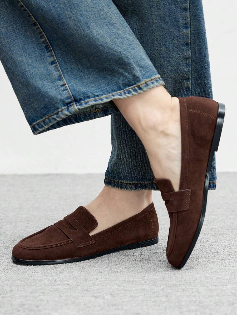 CUCCOO BIZCHIC Women's Fashion Versatile Commuting Casual Loafers Flats - Coffee Brown - View 1