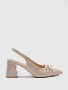 CUCCOO BIZCHIC Women's Pointed Toe Bow Decor Fashionable Versatile High Heels For Christmas