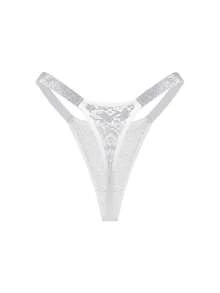 MidnightGlam Women Sexy Diamond Design Lace Triangle G-Strings Bridallingerie, Rave, Lingerie For Women,Sexy,Valentine's Day,Wedding - White - View 2