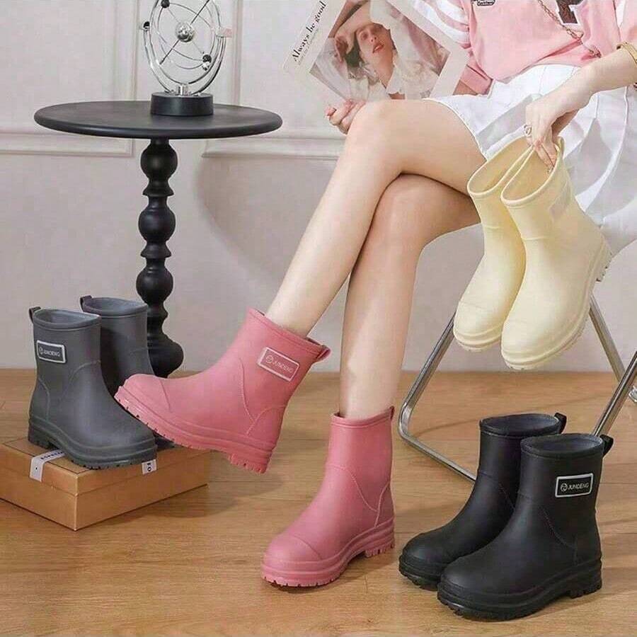 Giày đi mưa/Bao giày kiểu mới, Giày đi mưa chống trượt, Giày cao su chống mòn, Giày ống ngắn chống thấm nước cho nam và nữ trưởng thành, Giày bốt nhà bếp thời trang làm mát mùa hè, Bãi biển, Du lịch - Nhiều màu - Xem 1