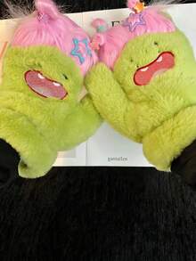 Joivida Whimsical DIY Double Pigtail Mittens Thermal Lined Hand Warmers With Detachable Neck Strap Creative Funny Design Winter Cold Weather Protection Christmas Stocking Fillers Holiday Gift Ideas For Women Girls Scandinavian Style Must Haves - Multicolor - View 8