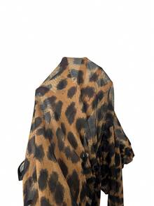 SHEIN SXY Bộ đồ liền thân họa tiết da báo xuyên thấu đơn giản, thanh lịch, gợi cảm hàng ngày, thời trang tối giản, cỡ lớn dành cho nữ mùa xuân và mùa hè - Nhiều màu - Xem 3