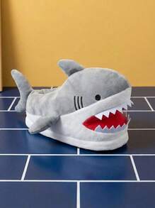 Joivida Cartoon Shark Slippers For Women Plush Furry Animal Design Warm Winter Non Slip Sole Comfortable Indoor Home Cozy Soft Lightweight Lounge Wear Gift Idea For Holidays Christmas Birthday - shark - View 8