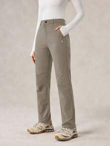 OutZeal 女士无氟防水多口袋拉链裤脚户外裤，适合露营、徒步、登山 - 卡其色 - 查看 9