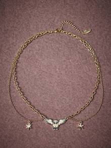 HARRY POTTER X SHEIN Dây chuyền mặt dây chuyền Hedwig, thời trang & đa năng, phiên bản giới hạn mùa đông - Vàng - Xem 2