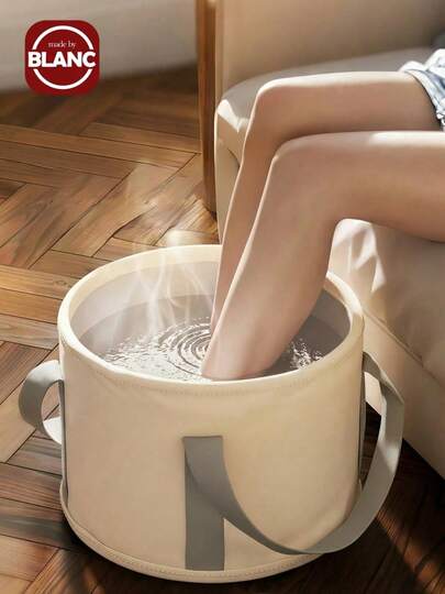 Madebyblanc 可折叠便携式足浴桶，两种尺寸的隔热足浴托盘，非常适合家庭水疗、旅行露营洗脸盆、户外旅行足浴桶，存放身体护理旅行，适用于运动、户外和家庭