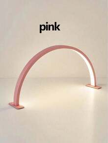 1pc White/Pink Half Moon Nail Lamp,USB Push Button Plug Desktop Lamp, For Nail Fill Lighting, Vanity, Handmade Desk, Nightstand, Monochromatic White Light - Multicolor - View 12