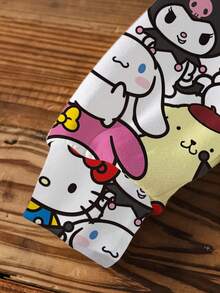 HELLO KITTY AND FRIENDS | SHEIN 年轻女孩圆领长袖舒适休闲卡通可爱英文字母图案卫衣秋冬 - 白色 - 查看 4