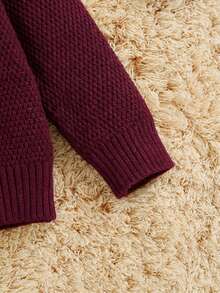 SHEIN Baby Boy Casual Comfortable Long Sleeve High Neck Pullover Sweater, Autumn/Winter