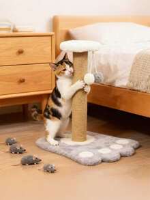 PETSIN 1 Cột cào móng cho mèo bằng dây thừng sisal màu xám bền chắc, chống rụng lông, tiết kiệm không gian cho căn hộ nhỏ, đồ chơi tự giải trí cho mèo, chống trượt, ổn định, chống trầy xước, thúc đẩy việc chăm sóc móng vuốt khỏe mạnh, giảm buồn chán, đồ dùng tương tác cho thú cưng dành cho người yêu mèo, sử dụng hàng ngày, trang trí nhà cửa, mùa xuân, mùa hè, mùa thu, mùa đông, đồ chơi nhai cho mèo con - Nhiều màu - Xem 2