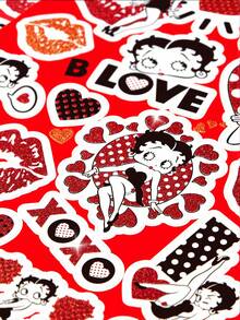 Betty Boop x SHEIN Love Sparkle Stickers, Shiny Stickers, DIY Decoration, Love, Kiss,Heart,Gift Ideas,Party,Holiday,Valentine's Day - Multicolor - View 2