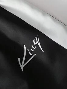 Vacaura Teenager's Casual Zip-Up Hoodie Jacket With Digital Print Letter Pattern & Contrast Color Drawstring Sweatpants Sports Set, Fashionable For Spring, Autumn & Winter