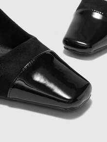 CUCCOO BIZCHIC 女士方头搭扣设计时尚日常百搭高跟鞋 - 黑色 - 查看 8