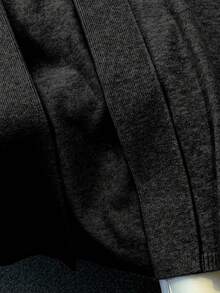 Franclia 女士纯色休闲百搭长袖开衫毛衣 - 黑色 - 查看 6