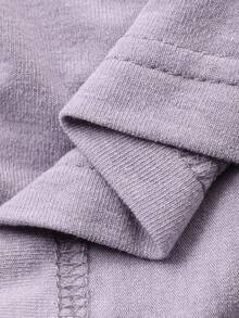 DAZY Women's V-Neck Button Half Placket Fashionable Versatile Long Sleeve T-Shirt - Mauve Purple - View 8