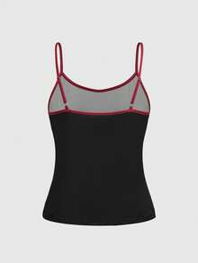 ROMWE Goth Conjunto de pijama informal de camiseta y pantalones cortos con estampado de ojo, corazón, estrella y gema y ribete de contraste en estilo gótico - Negro - Ver 8