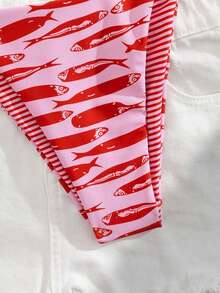 Swim Vcay Fashionable & Sweet Shoulder-Tie Side Bow Knot Wireless Removable Padded Sexy Women Bikini Swimsuit 2-Piece Set - Pink - View 6