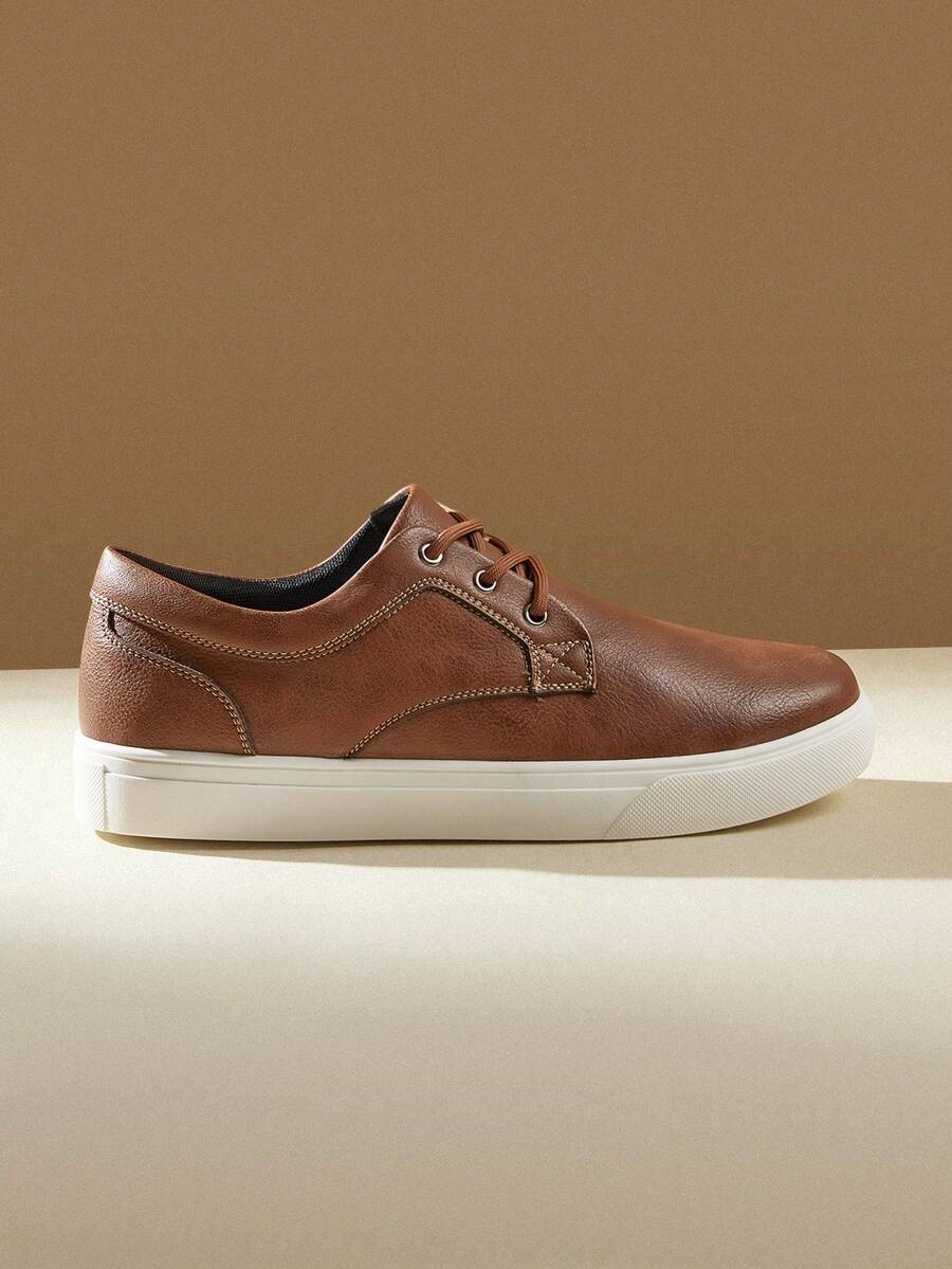 CUCCOO EASI Men's Fashionable Versatile Casual Retro Commuter Sneakers - Brown - View 1