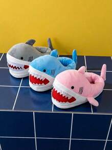 Joivida Cartoon Shark Slippers For Women Plush Furry Animal Design Warm Winter Non Slip Sole Comfortable Indoor Home Cozy Soft Lightweight Lounge Wear Gift Idea For Holidays Christmas Birthday - shark - View 5