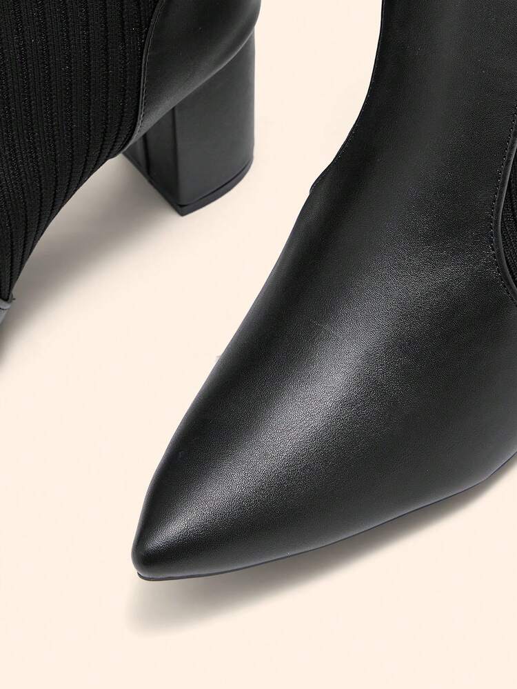 CUCCOO BASICS Women's Fashion Versatile Commute Chunky High Heel Mid-Calf Boots For Christmas Valentine's Day